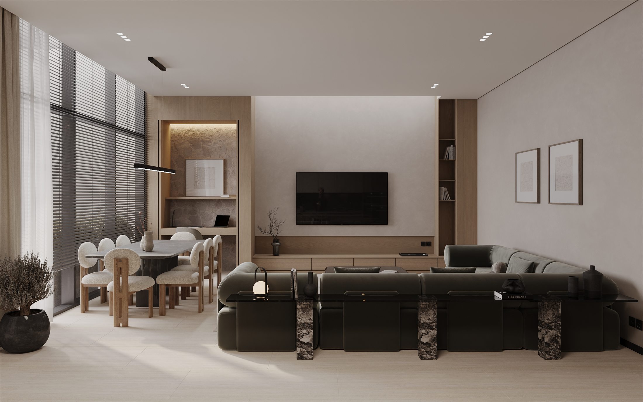 Sahar residence, living area with billiards